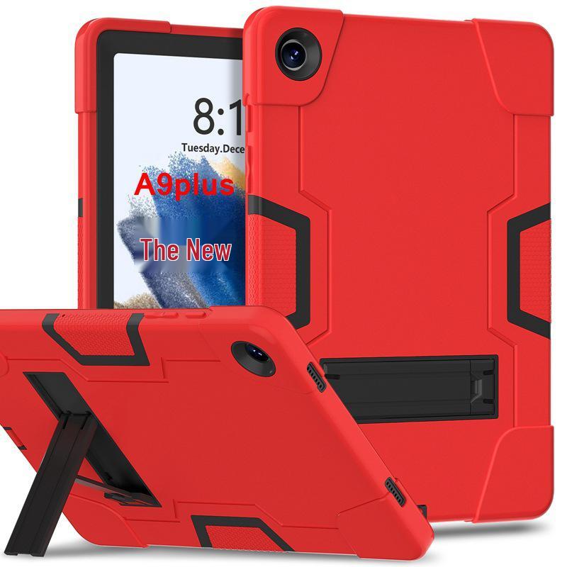 Color Block Protective Case for Samsung Tab A9 Plus - Silicone & PC Three-Proof Drop Protection
