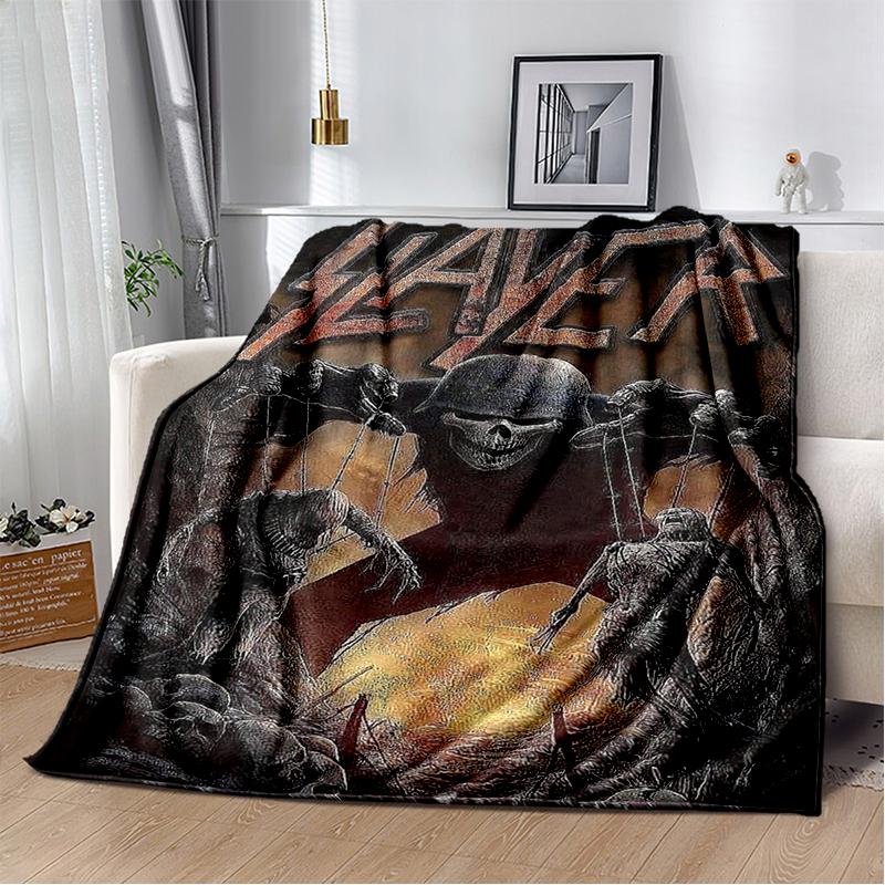 2025 New Style Slayer Heavy Metal Band Sign Blanket,Soft Throw Blanket for Home Bedroom Bed Sofa Travel Cover Kid Gift