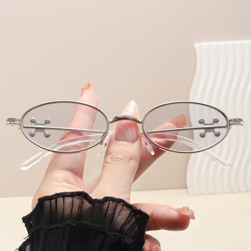 Korean Style Women Sunglasses Oval Rhinestone Party Glasses Campus Fashion Trendy Accessories