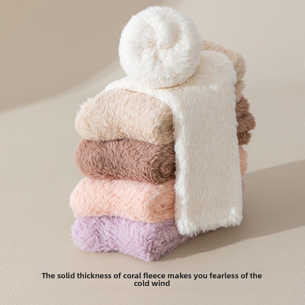 Autumn and Winter Coral Fleece Socks - Children's Thick and Warm Non-Fluffy Mid-Calf Socks with Fleece - Home Sleep Socks