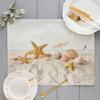 Beach Starfish Placemat Summer Vibe Vacation Kitchen Decor Linen Dining Table Coaster Pad Bowl Coffee Cup Mats Tablecloth