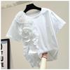 Top de Verano de Manga Corta para Mujer Floral Suelto Casual Manga Corta
