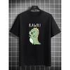 Cute Rawr Dinosaur Black T Shirt Unisex Unisex Graphic Short Sleeve Casual Cotton Tee Top Fun Animal Print Fashion