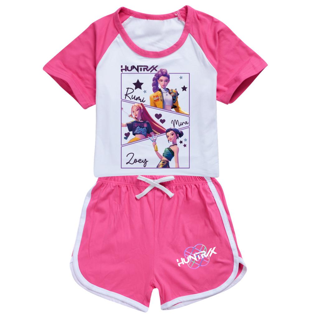 5009 Kinder Mädchen POP Rumi Zoey Mira Print T-Shirt Shorts Sport Trainingsanzug Kleidung Set