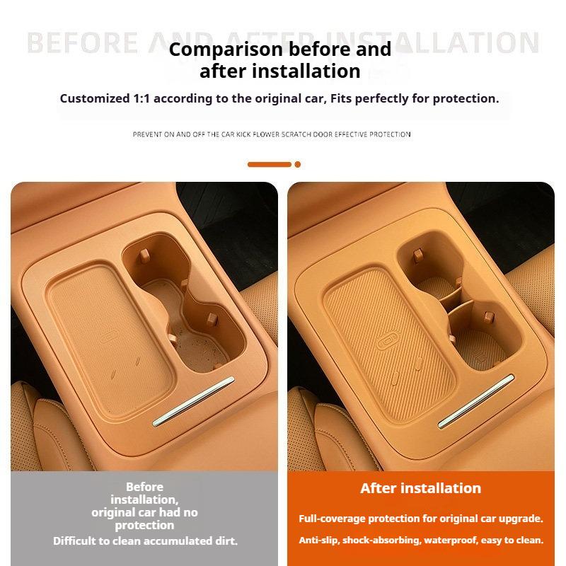 For Leapmotor C10 C16 2024-2026 Car Wireless Water Filling Cup Pad Silicone Armrest Box Cup Pad Interior Modify Car Accessories