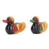 1 Pair Wooden Mandarin Ducks Figurine Colorful Love Birds Duck Statue Handmade Decorative Sculpture Wedding Ornament