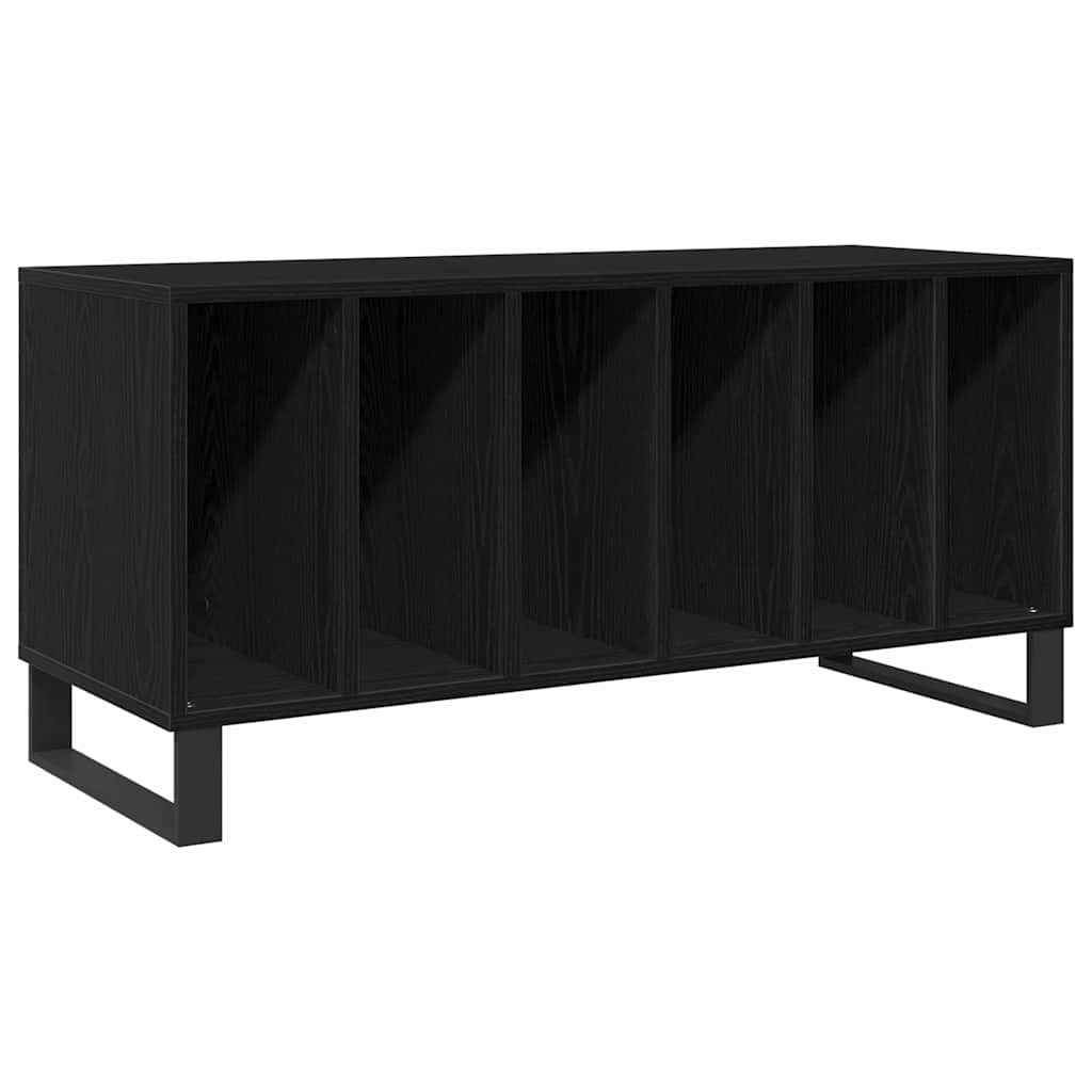 Vinyl Record Cabinet Black Oak Effect 100 x 38 x 48 cm