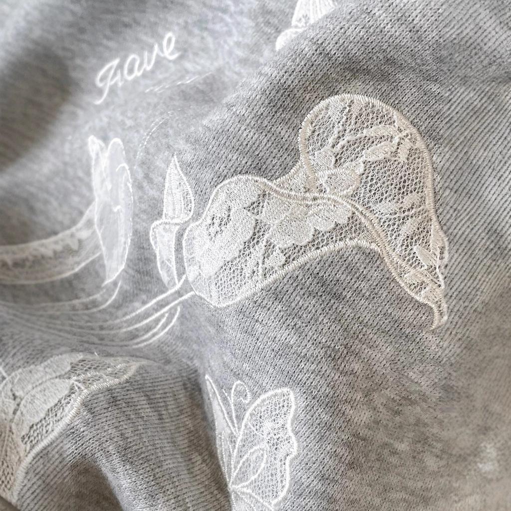 Übergroßer Frühling und Herbst Bestickter Lockerer Lässiger Kapuzenpullover Damen Spitze Modischer Patchwork Top