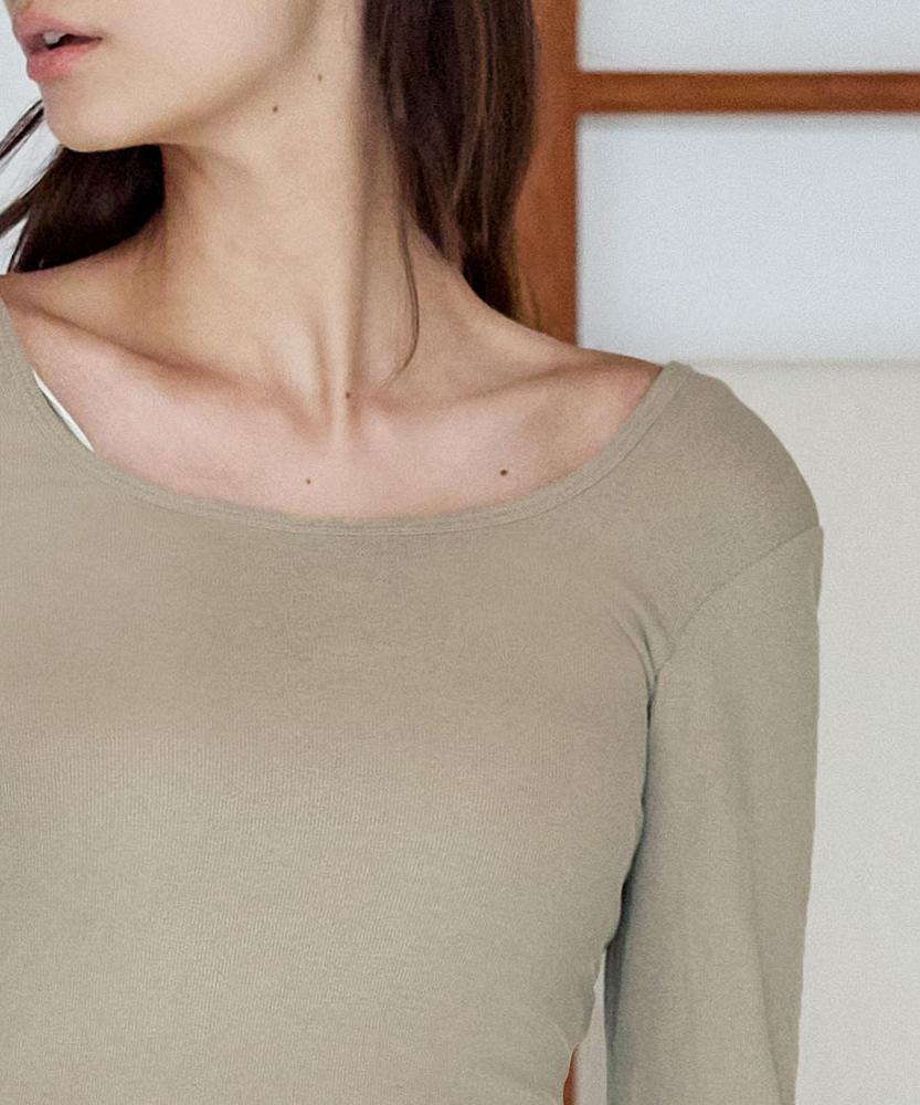 Debiweeo May Square Neck Long Sleeve Devi-T0139-Sand