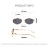 Occhiali da Sole Metallici alla Moda a Forma di Rombo Occhiali Distintivi con Montatura Piccola Protezione Solare da Esterno Classici Occhiali da Guida