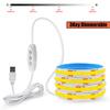 5V USB ON/OFF/Touch Dimmerable COB Strip 320Leds White 3000K 4000K 6000K Home Decor Cabinet Lamp Flexible Ribbon Rope LED Light