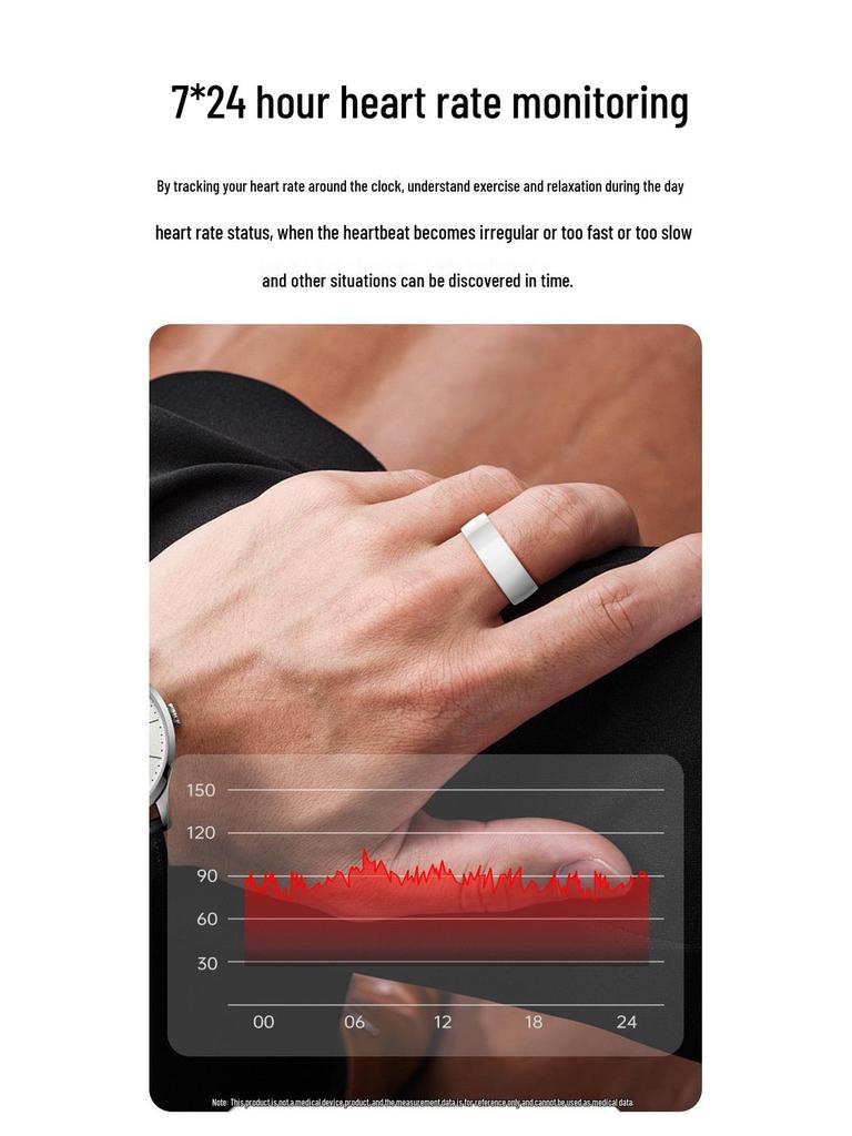 Smart Ring: Heart Rate, Blood Oxygen, Sleep Monitor & Waterproof Pedometer