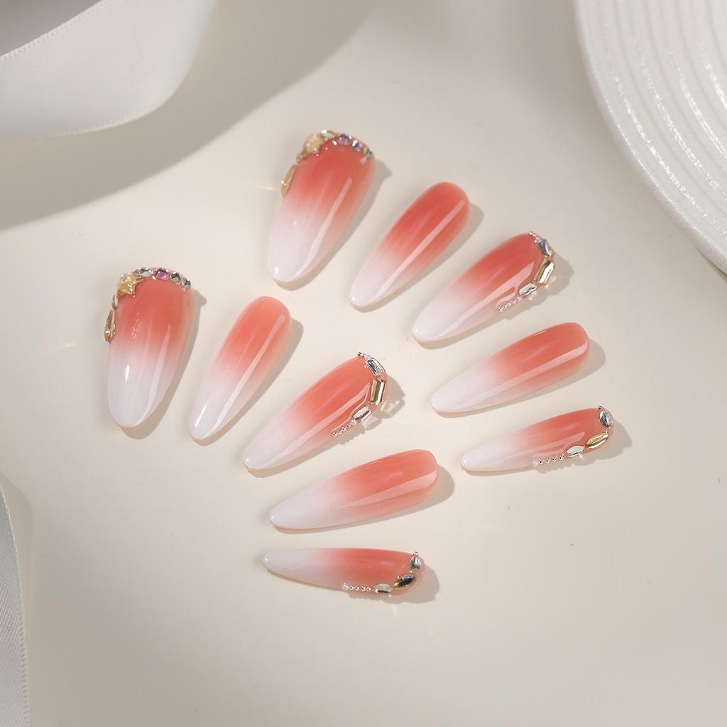 Zhuoshimei Handmade Oolong Peach Press-On Nails: Versatile Autumn/Winter Manicure Enhancer