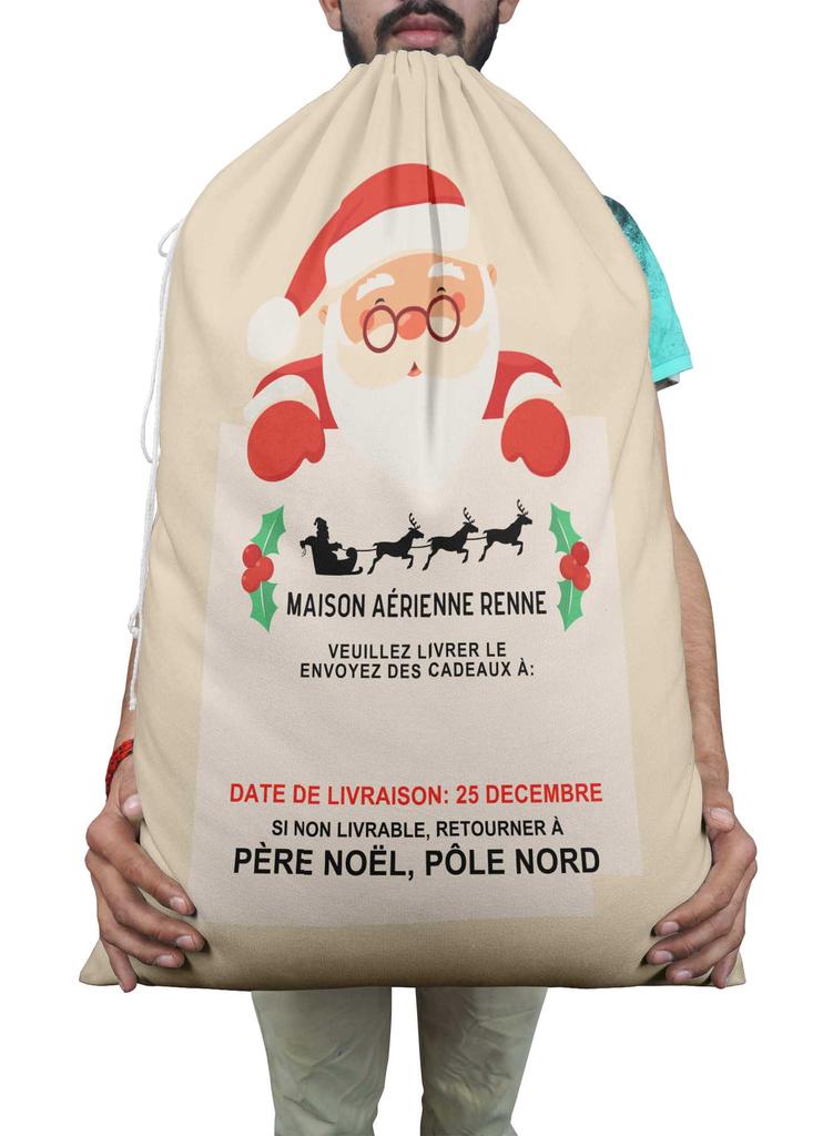 Printtoo Pack of 2 Drawstring Special Delivery Extra Large Size Christmas Sack Re-Usable Xmas Present Storage 27x20 Inch