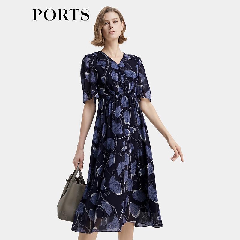

PORTS Women s Flowing Dance Printed V-Neck Dress S