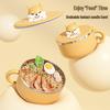 Creative Stainless Steel Rice Bowl & Chopsticks Set: Cartoon Style, Ideal for Dormitory & Outdoor Use