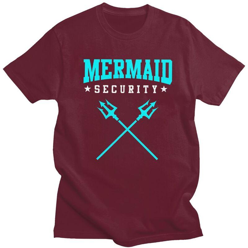 Mermaid Security Funny Swimming Quote T Shirt Unisex Short Sleeves Casual Tee Shirt Summer Style Loose Fit 100 Cotton Camisetas