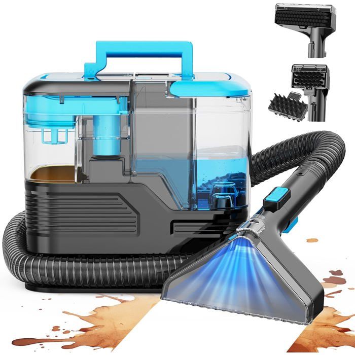 530W Portable Carpet and Sofa Cleaner with Self-Cleaning Function - Upholstery Suction Cleaning Appliance