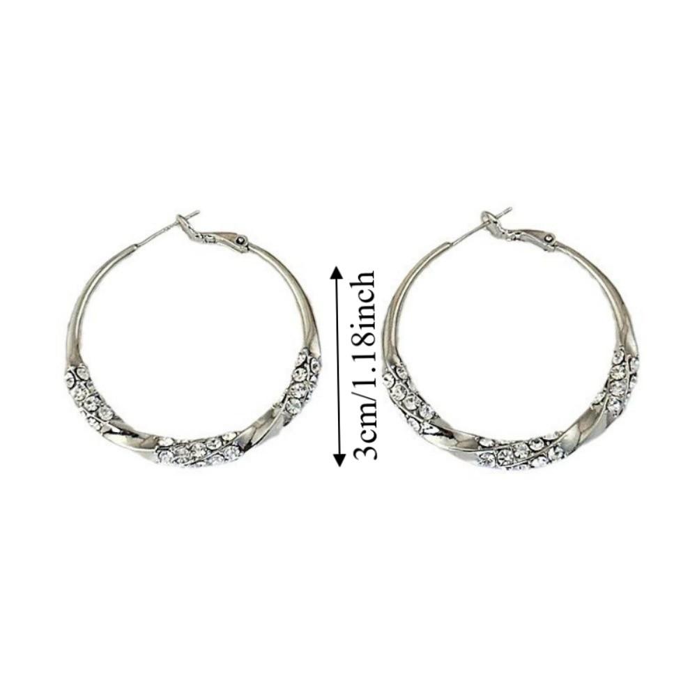 Exaggerated Hoop Earrings Light Luxury Women Ear Jewelry Temperament Large Round Earrings  Party