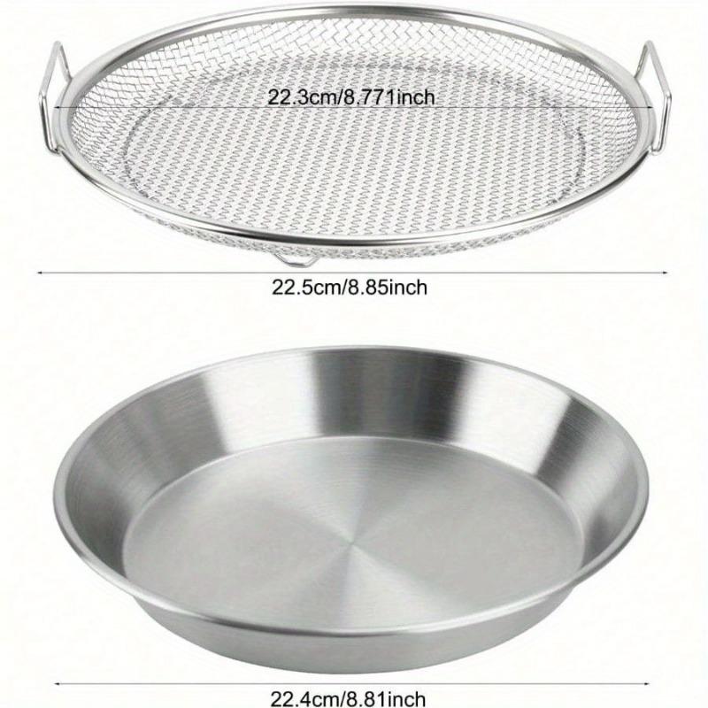 

Oil Filter Tray Stainless Steel Mesh Drain Basket Colanders Air Fryer Accessories for Fried Food Draining Rack Grill (8.7 Inch)