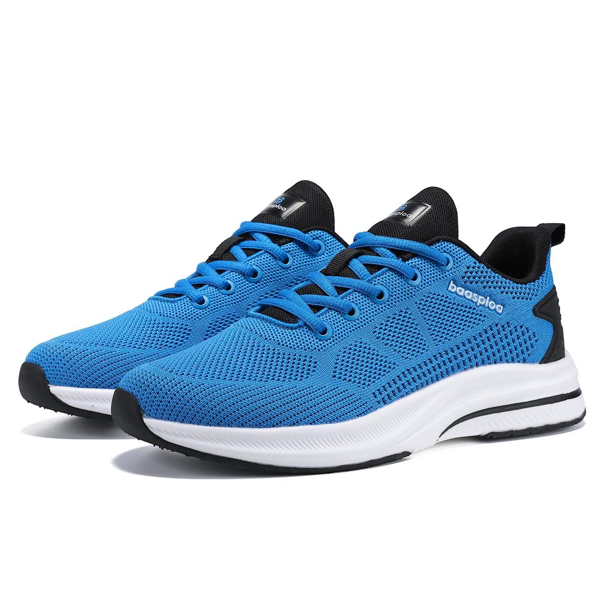 

BAASPLOA Мужские кроссовки для бега Легкие дышащие теннисные кроссовки Спортивная обувь Повседневная модная мужская обувь для ходьбы Нескользящие кроссовки 43 синий