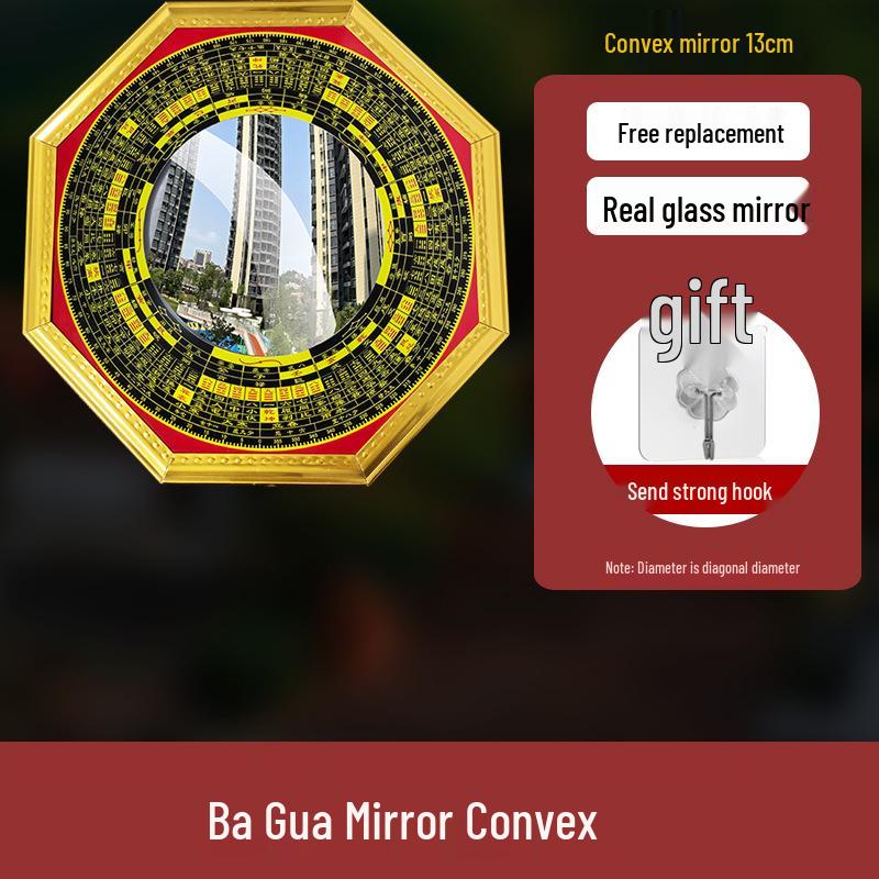 Pure Copper Bagua Convex Mirror for Home & Shop Décor