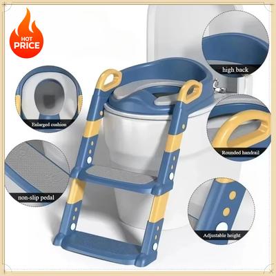 Multifunctional Foldable Step Stool Stepped Design Kids Toilet Potty Training Ladder Baby Helper
