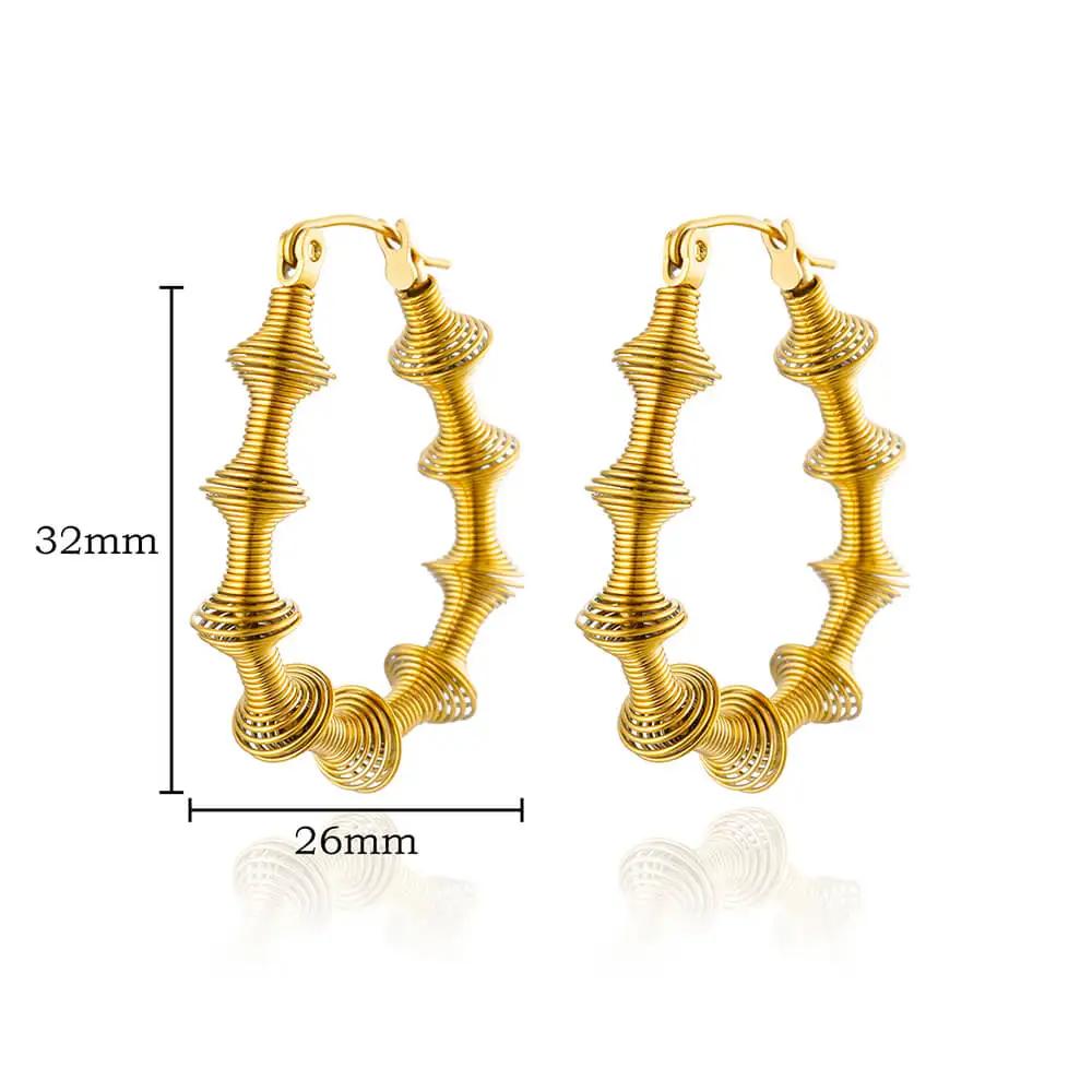 New In Irregular Vintage Coil Earrings for Women Stainless Steel Earrings 2023 Trending Piercing Luxury Jewelry Christmas Gift