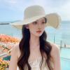 Straw Hat Women'S Summer Sun Protection Extra Large Brim Sun Hat Beach Seaside Vacation Sun Hat Foldable Hat Tide