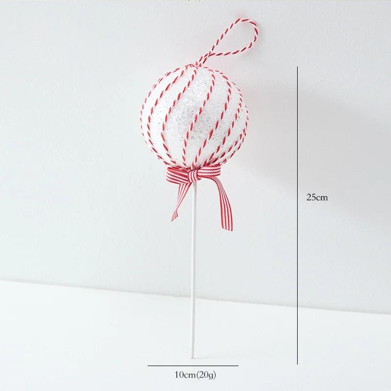 Candy Cane Christmas Tree Large Decoration Red White Velvet Lollipop Ball Pendant Luxury Hanging 2025 Xmas New Year Party Decors