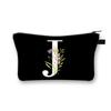 Wild Flower Alphabet Letter A-Z Makeup Bag Canvas Pouch Cosmetic Case Teacher Gift Purse