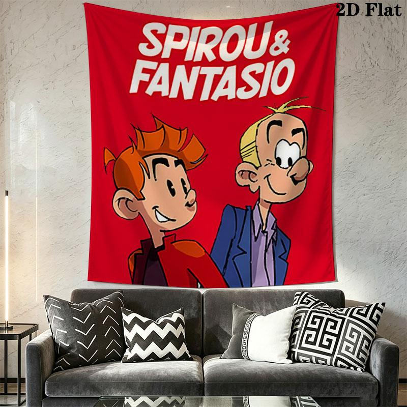 Spirou Honor Wall Tapestry Aesthetic Wall Hanging Printed Fabric Blanket Decorative Tapestries for Bedroom Living Room Home Decor