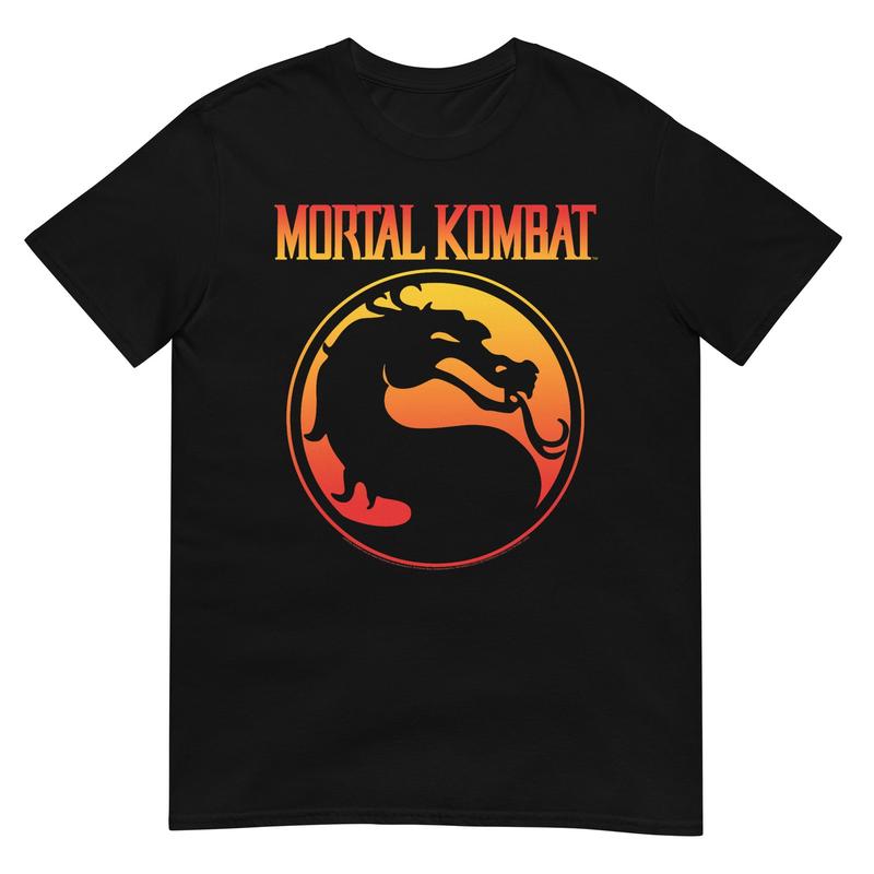 Mortal Kombat Klassic Dragon Gradient Logo Video Game Unisex T-Shirt S