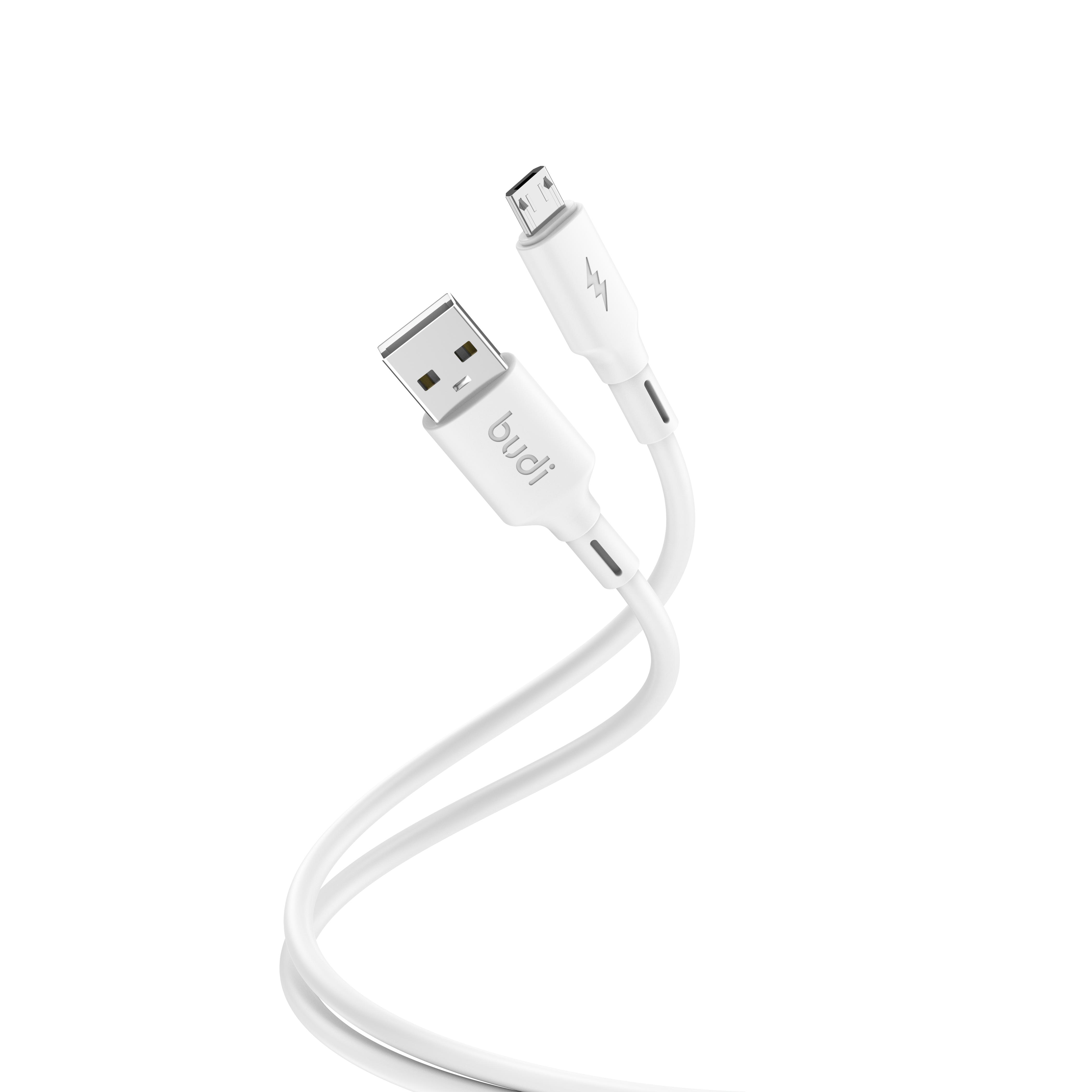 Budi 1m Silicone Type C Fast Charging Power Cable Charger USB Data Charging Data Charging USB Cable Charging Cable 1 meter белый