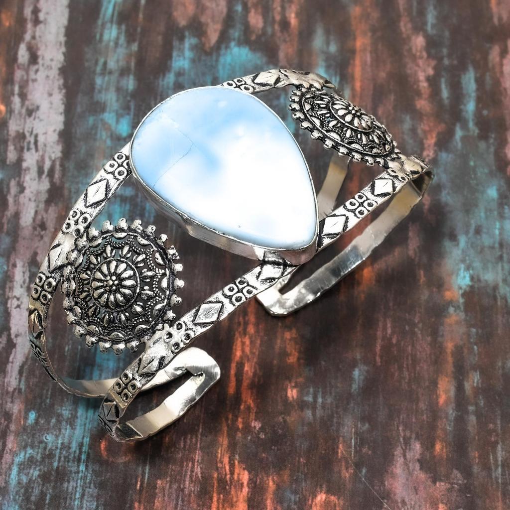 Owhyee Opal-Edelstein, handgefertigter Armreif aus 925er Sterlingsilber, verstellbarer Schmuck für Frauen