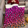 Neon Leopard Flannel Blanket Warm Soft Halloween Christmas Couch Warm Cozy Decorative Decor Gift for All Season