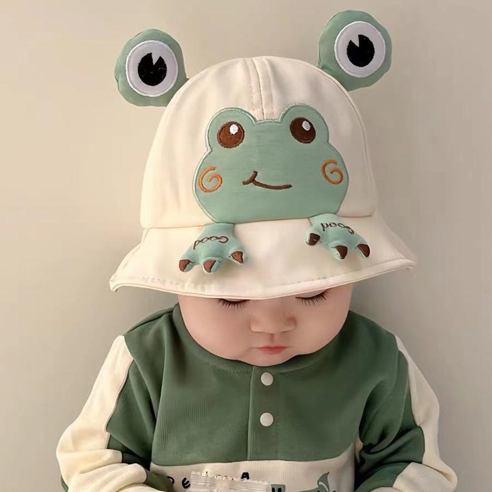 Cartoon Frog Shape Hat for 1-2 Years Old Boys Girls Outdoor Fisherman Sunshade Cap