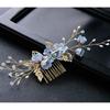 NUOBESTY 4 Pcs Wedding Hair Comb Rhinestones Crystal Floral Bridal Hair Clips Hair Pin Hair Jewelry for Wedding Dress Accessories -Blue