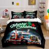 Truck, Santa, Trees, Text. Bedding Sets Duvet Cover Sets Duvet Covers Pillowcases(1 * Duvet Cover 2 * Pillowcases Without Duvet Insert)