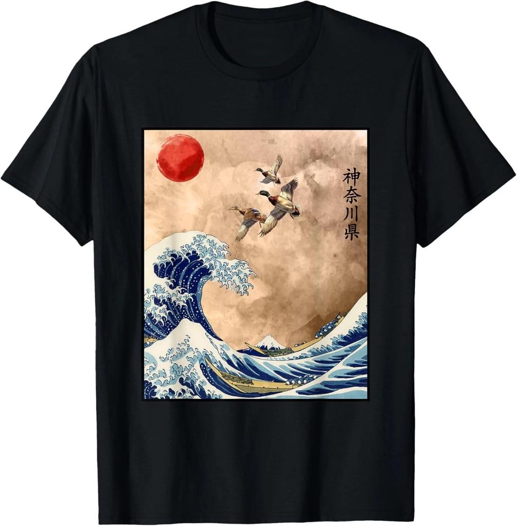 Cool The Great Wave Off Kanagawa Japanese Samurai Artwork T-Shirt