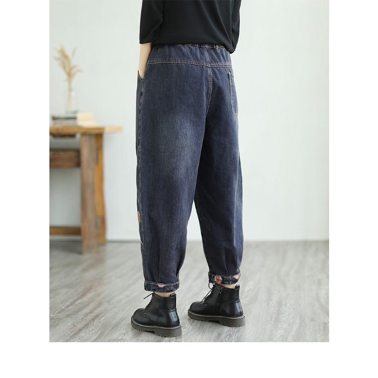 Printed Harun Jeans for Women Spring and Autumn New Item Plus Size Autumn Middle-aged Mom Loose Pants