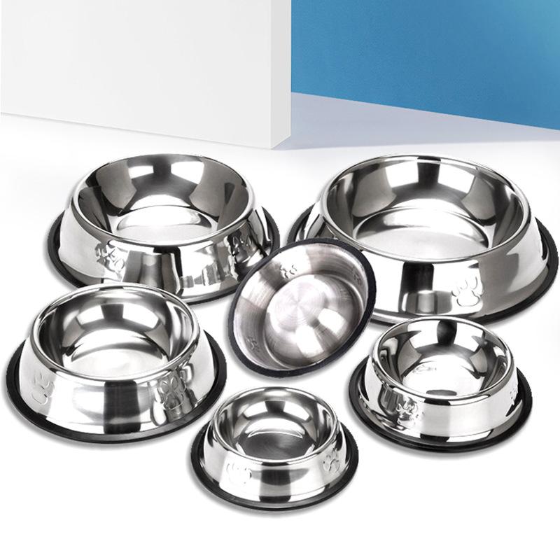 Dog bowl, shatterproof, bite-resistant stainless steel dog bowl, pet supplies, cat bowl, stainless steel pet bowl