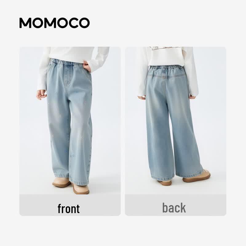 MOMOCO Girls' Straight-Leg Loose Jeans