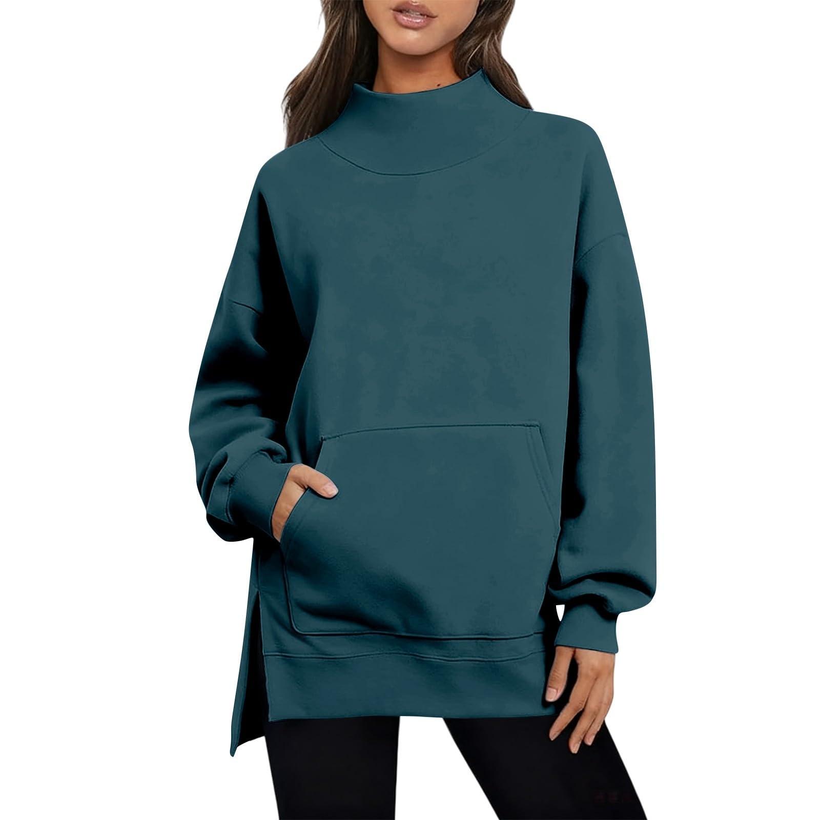 

Ladies fashionable casual long sleeved loose hoodie XL тёмно-синий