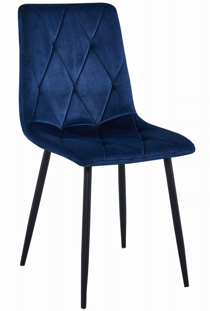LIBRA Chair - Navy Blue Velvet / Black Legs X 2