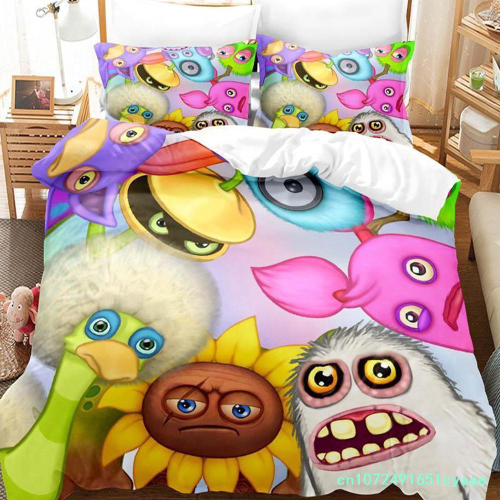 Spiel My Singing Monsters Bettwäsche-Set Einzelbett Twin Full Queen King Size Bettwäsche-Set Erwachsener Kinderzimmer Bettbezug-Sets Heimtextilien