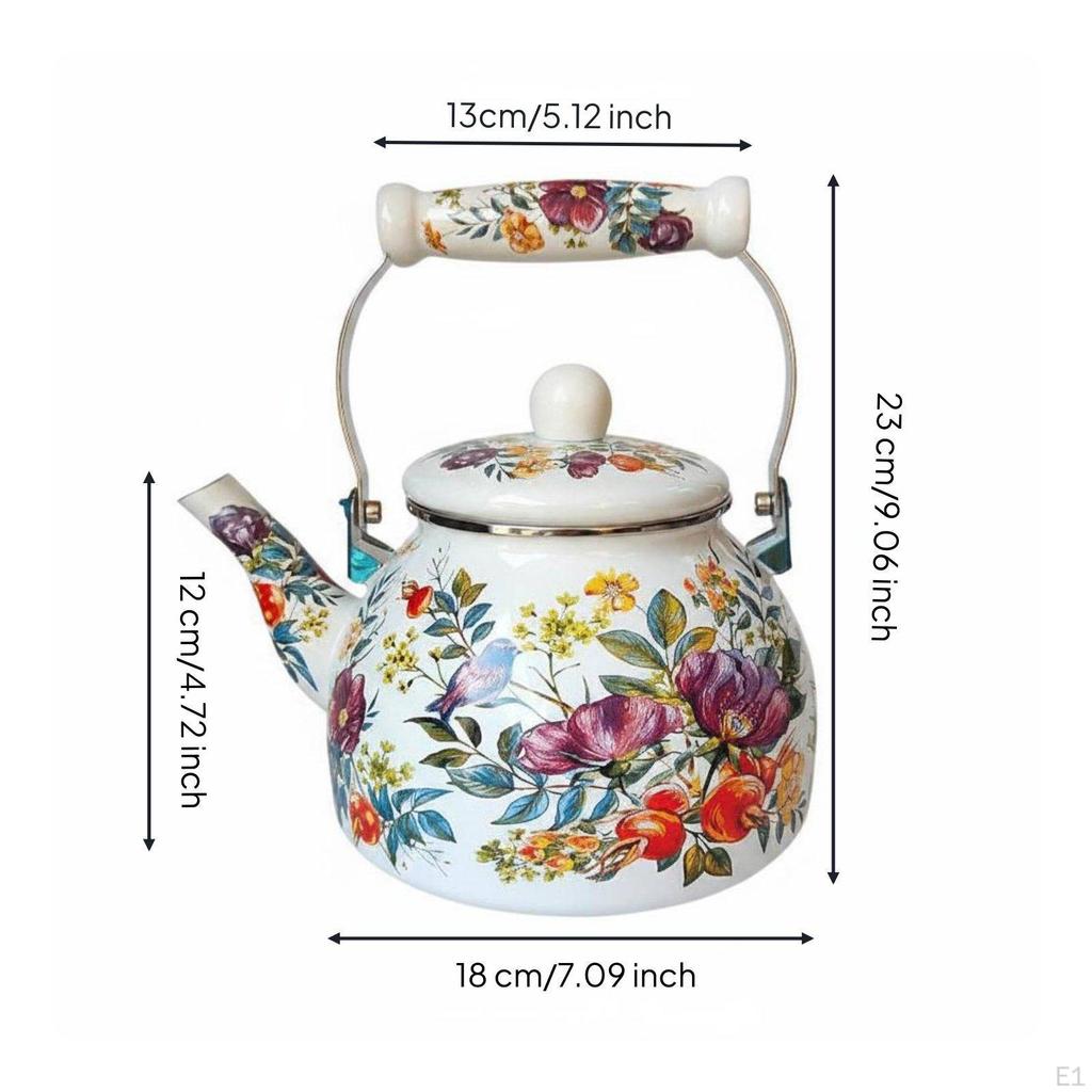 Bollitore Smaltato Compatibile Induzione Resistente al Calore Utensile da Cucina per Fornello Fiore
