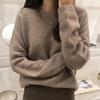 Fall Winter Thicken Warm Cashmere Sweater Women Harajuku Loose Basic O Neck Pullovers Solid Simple All Match Knitwear Jumpers