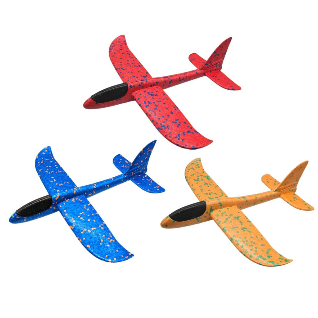(APOSITV) Toy Airplane, Hand-Thrown, Styrofoam, Lightweight, Outdoor Use, Set of 3, Assembly Required