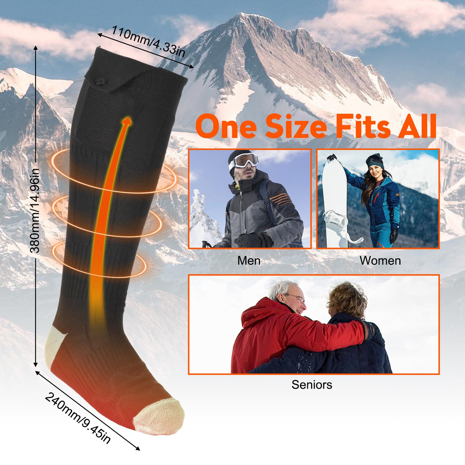 

Rechargeable Heated Socks for Men Women 5V 5000mAh Battery Powered Cold Weather Washable Winter Thermal Warming Socks